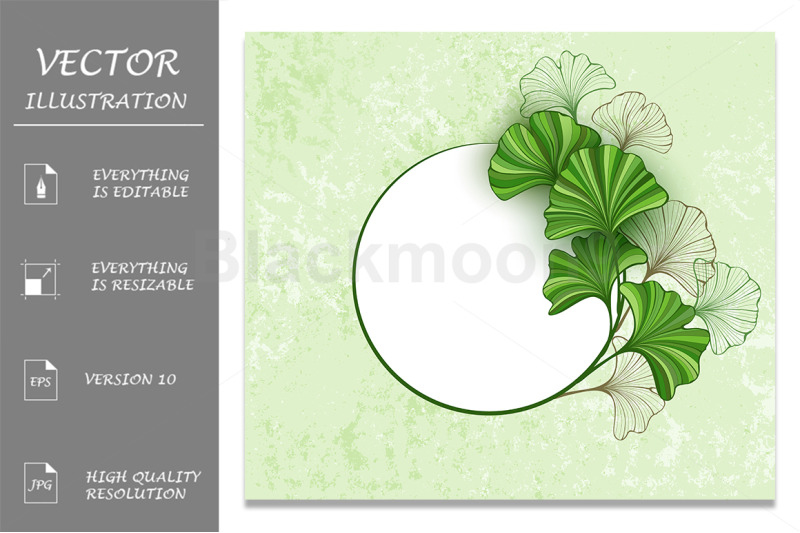 round-banner-with-leaves-of-ginkgo-biloba