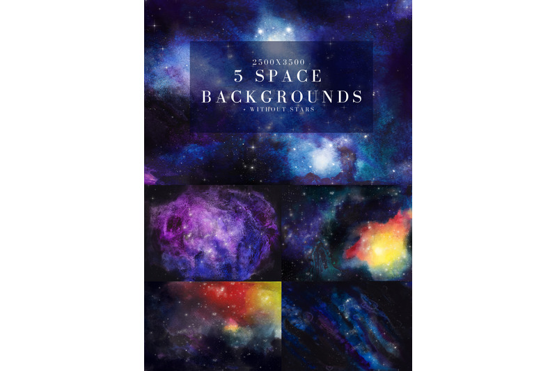 5-hand-drawn-watercolor-space-cosmos-backgrounds