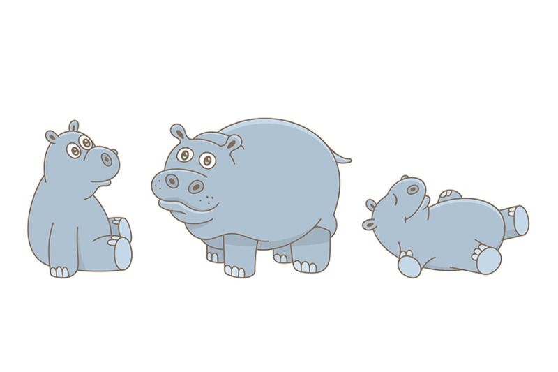 set-of-hippopotamus-and-pattern