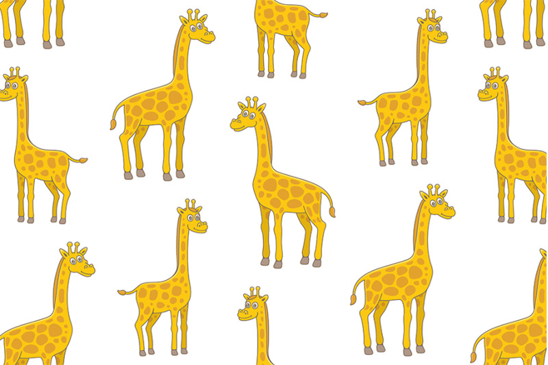 set-of-giraffes-and-pattern