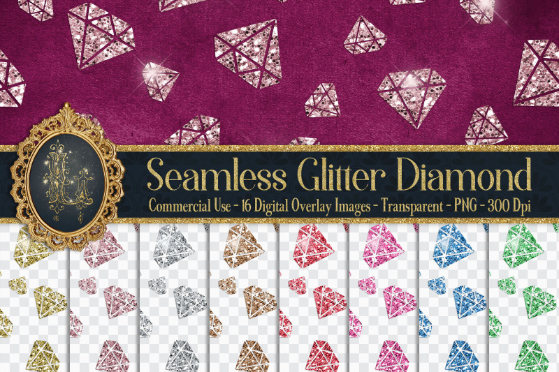 16-seamless-glitter-diamond-wedding-overlay-digital-images