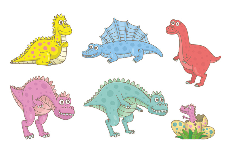set-of-dinosaurs-and-pattern