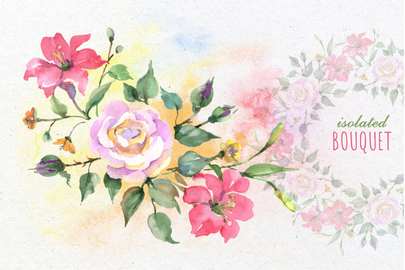 bouquet-with-roses-dreams-comes-true-watercolor-png