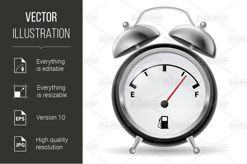 fuel-indicator-in-clock-design