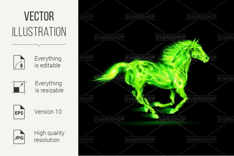 green-fire-horse