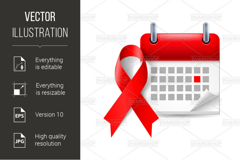 aids-awareness-ribbon-and-calendar