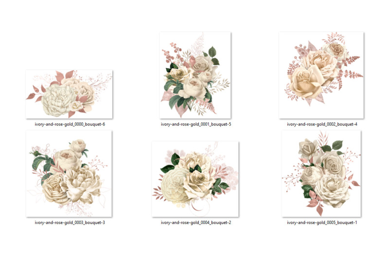 ivory-and-rose-gold-floral-bouquets