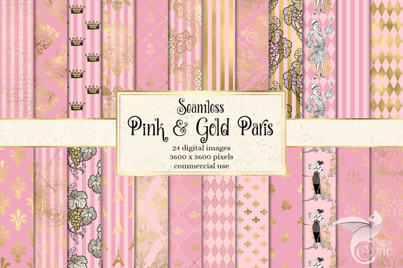 pink-and-gold-paris-digital-paper