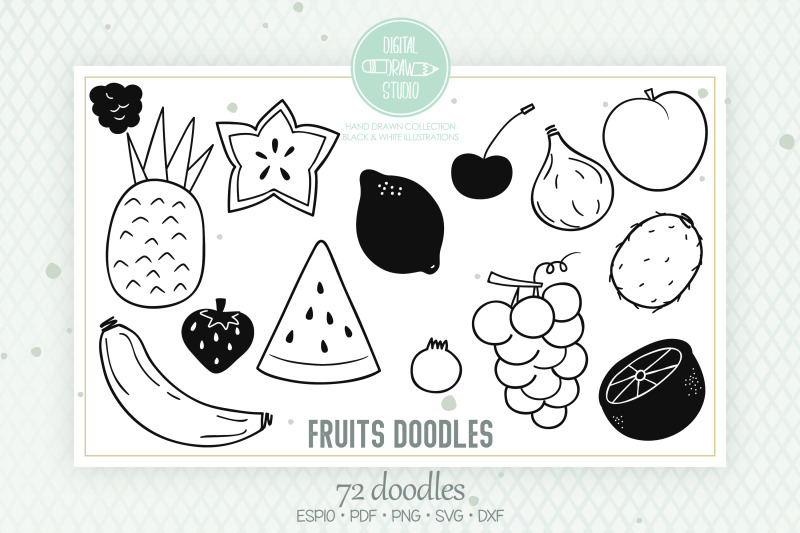 fruits-hand-drawn-food