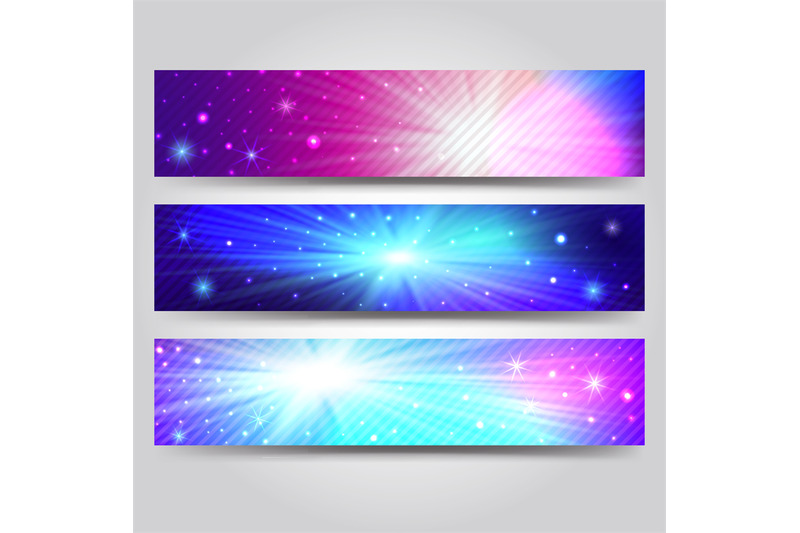 set-of-banner-with-light-rays