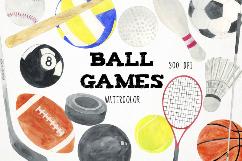 watercolor-ball-sports-clipart-sports-illustration-sports-games-clip