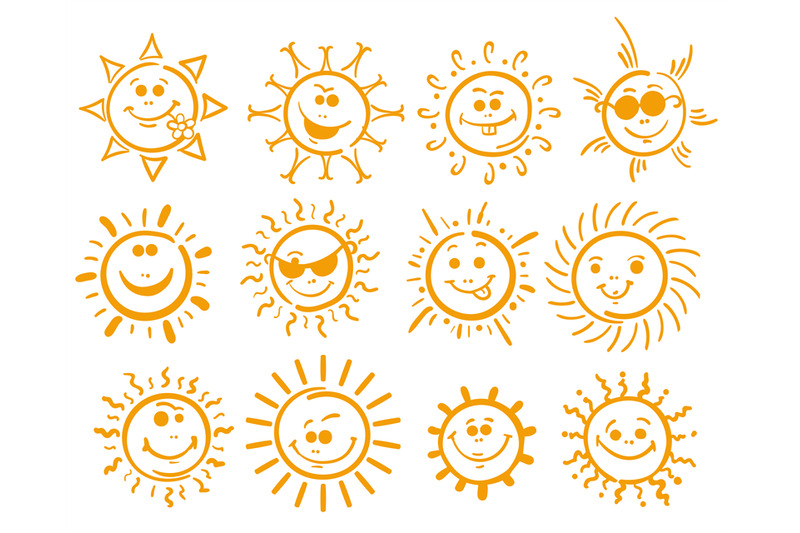 doodle-sun-icons-on-white