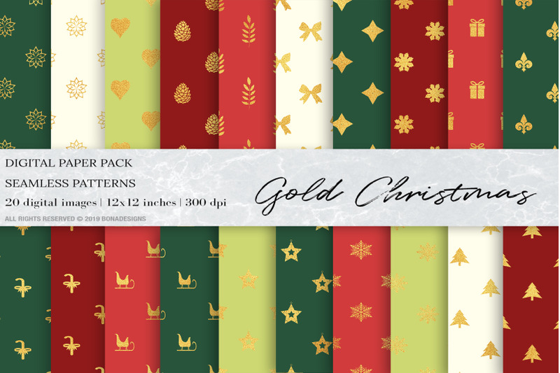 gold-christmas-digital-papers-geometric-patterns
