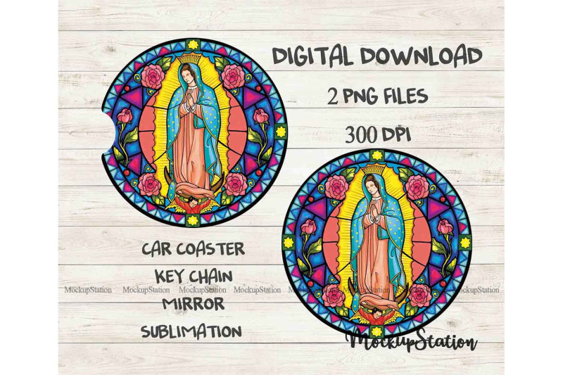 christian-virgin-mary-car-coaster-sublimation-guadalupe-png