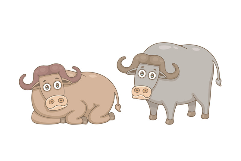 set-of-buffalos-and-pattern