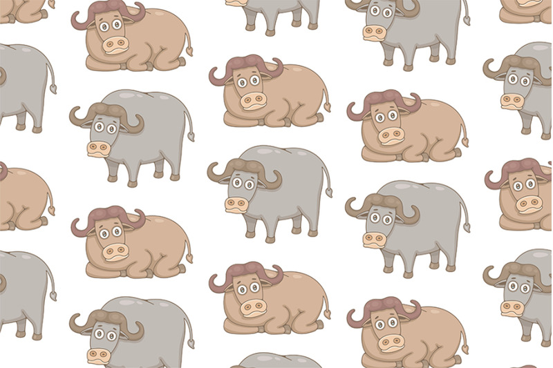 set-of-buffalos-and-pattern