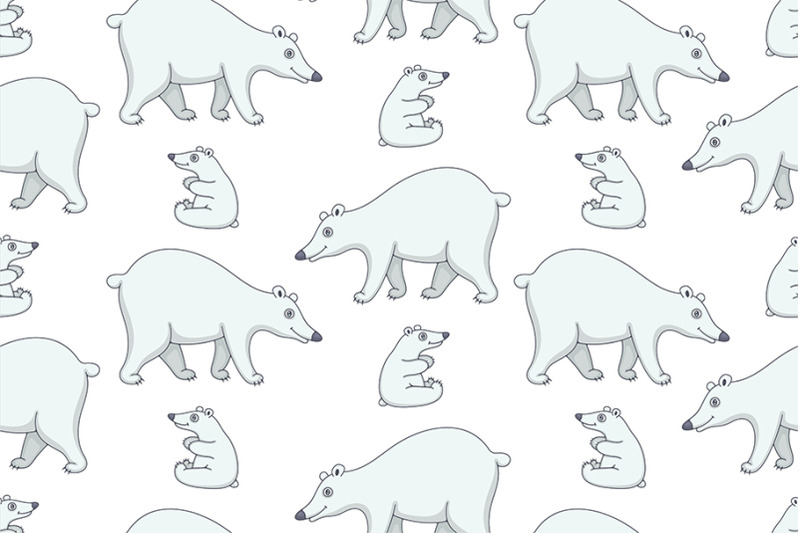 set-of-polar-bears-and-pattern