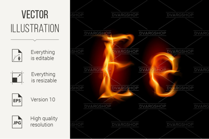 fiery-font-letter-e