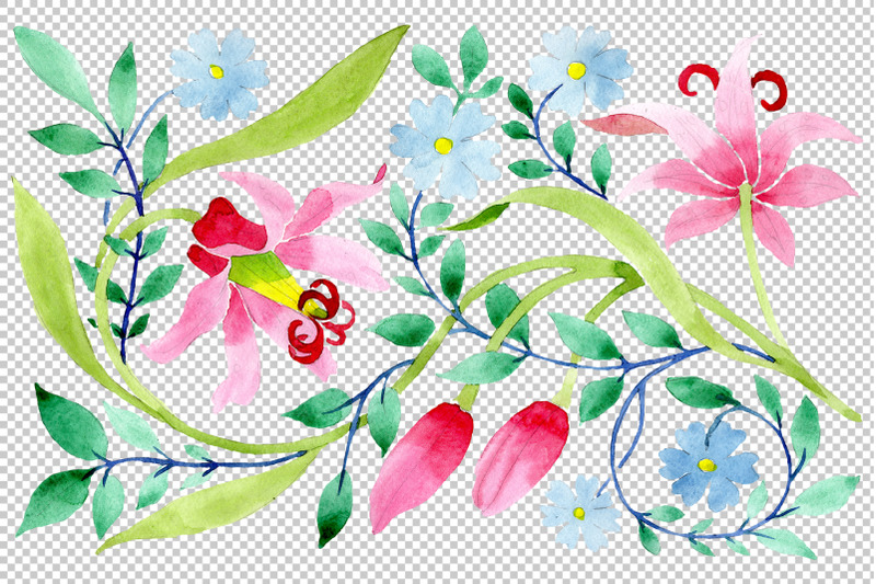 floral-pattern-pink-watercolor-png