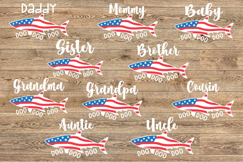 All Family Shark USA Flag Doo Doo SVG Mother's Day 4th of July 1451S
Free SVG CUt Files