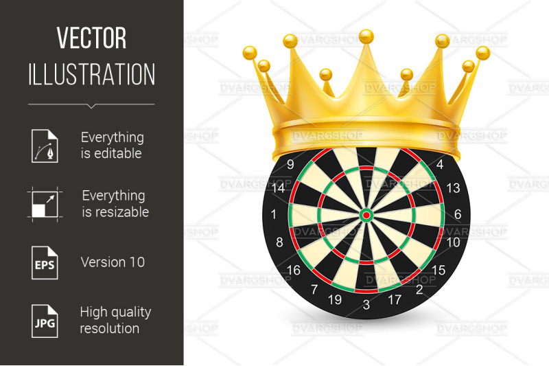 golden-crown-on-dart-board