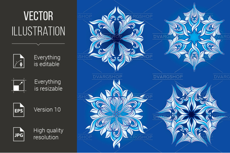 set-of-snowflakes