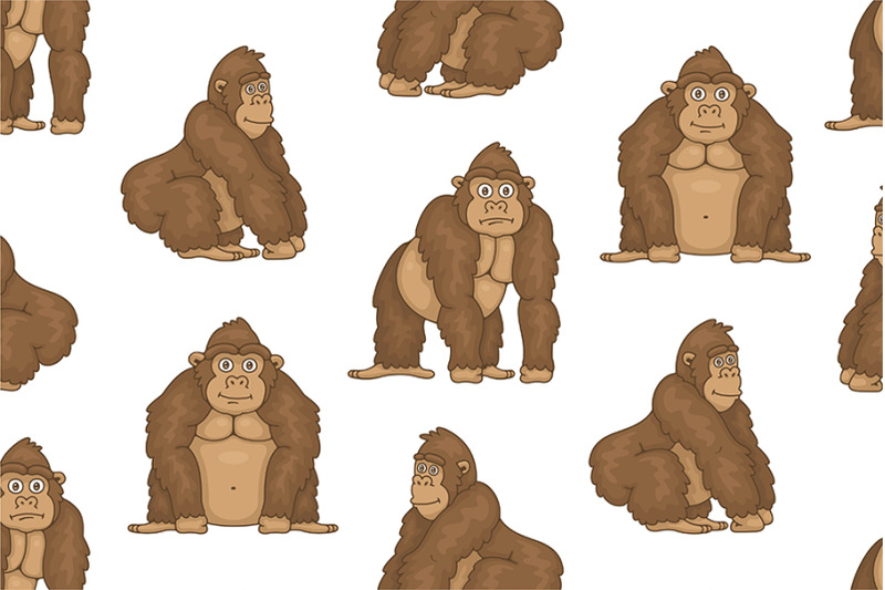 set-of-gorillas-and-pattern