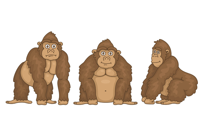 set-of-gorillas-and-pattern