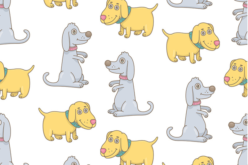 set-of-dogs-and-pattern