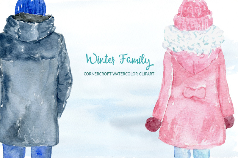 watercolor-winter-family-for-instant-downloadwatercolor-winter-family