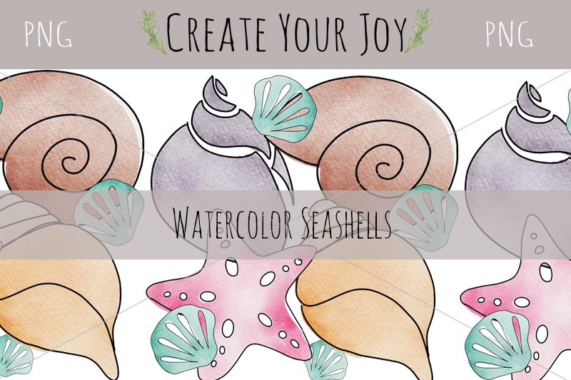 watercolor-seashells-png-with-printable-designs-included