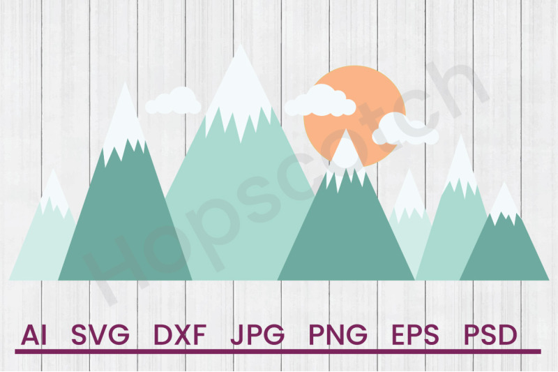 snowy-mountains-svg-file-dxf-file