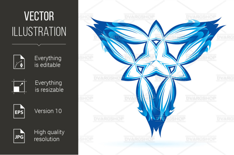 abstract-blue-and-white-shape