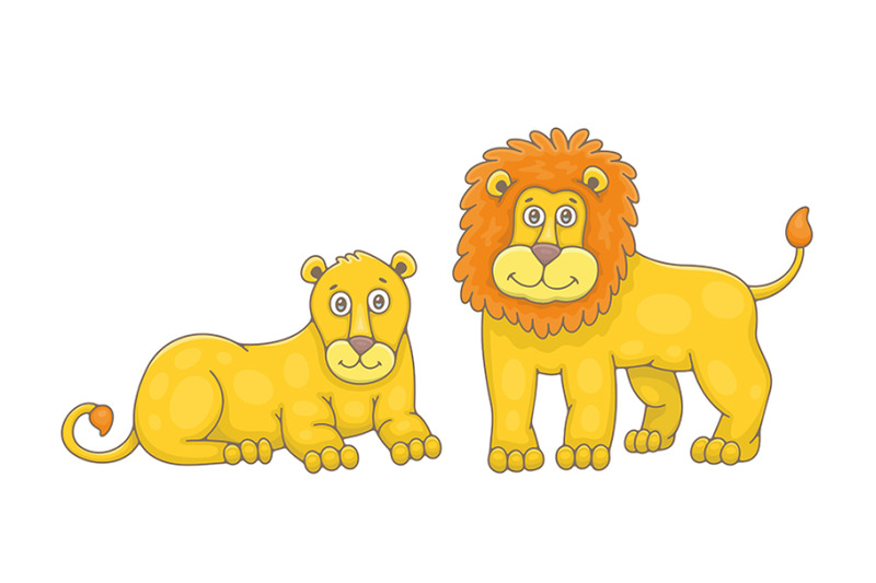 set-of-lion-and-lioness-and-pattern