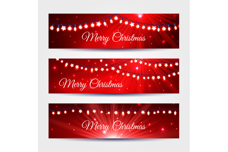 christmas-light-garlands-banners-set