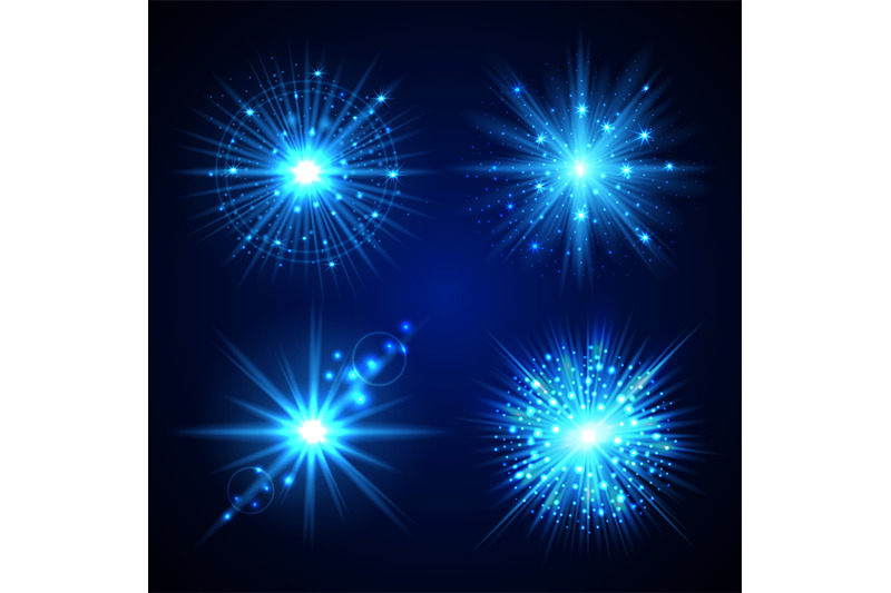 set-of-blue-flash-stars