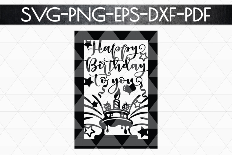 Download Happy Birthday Papercut Template, Birthday Card Cover, SVG By Mulia Designs | TheHungryJPEG.com