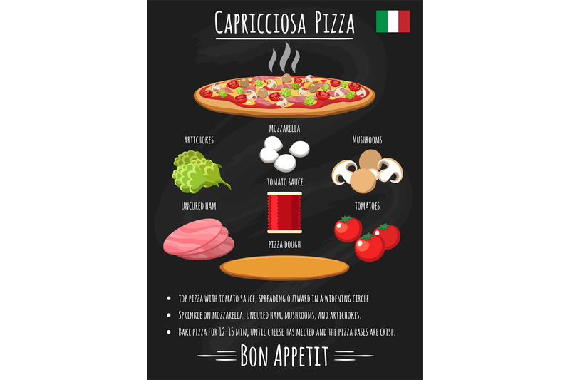 capriciosa-pizza-vintage-poster-on-chalkboard