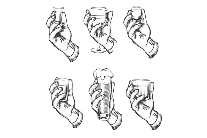 hand-holding-drink-vintage-sketch-icons