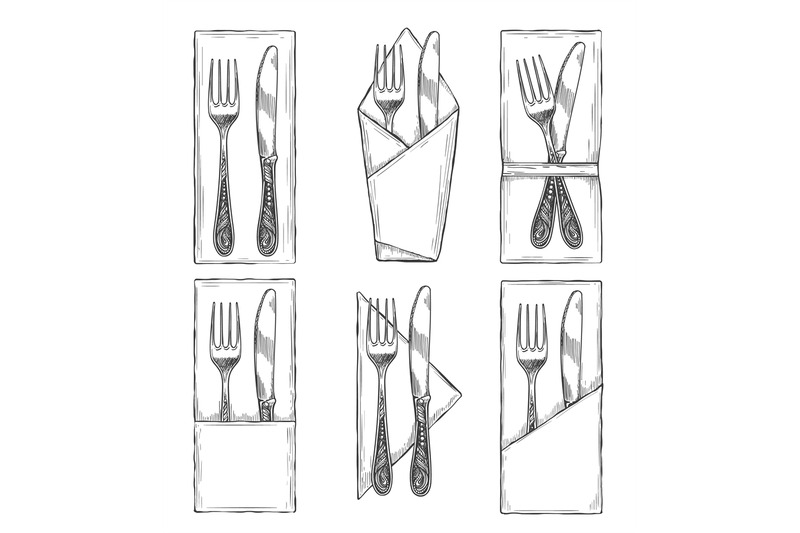cutlery-on-napkins-set-sketch