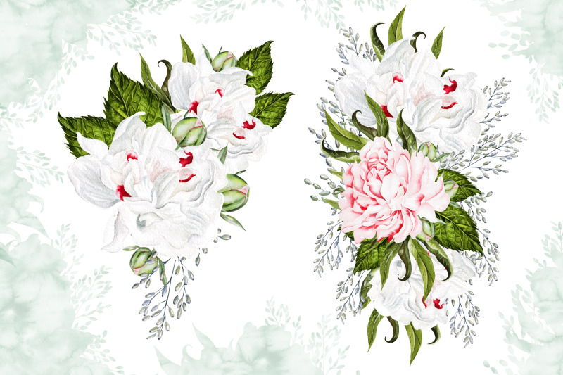 watercolor-blooming-peony-amp-hudrangea