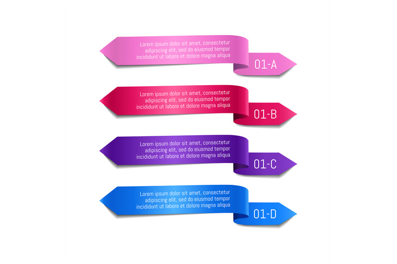 set-of-colored-ribbons-with-text
