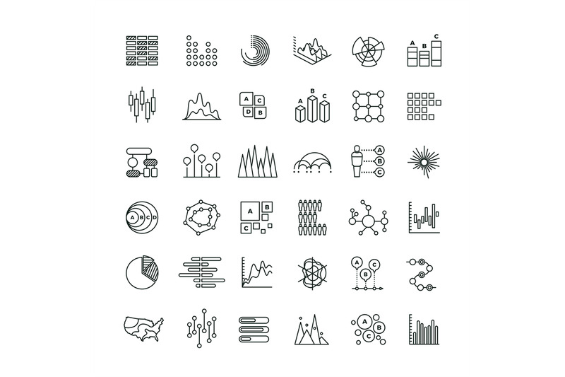 statistics-business-graphs-and-charts-outline-vector-icons-financial