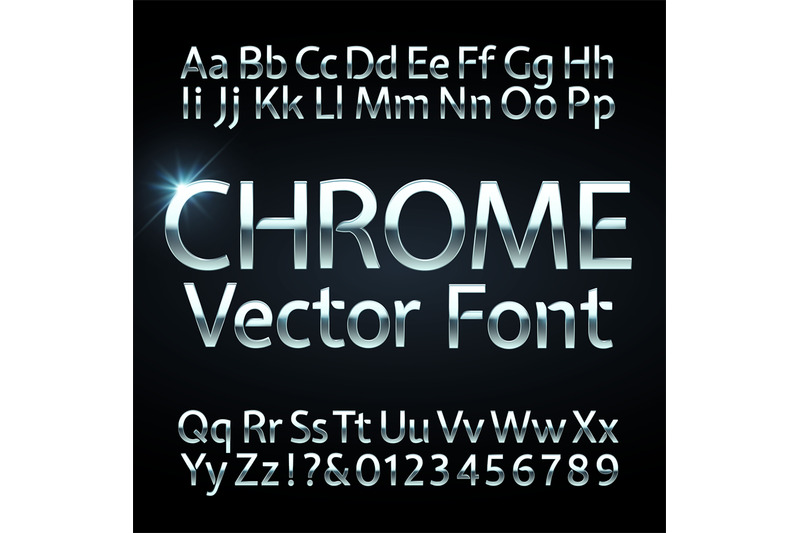 chrome-steel-or-silver-letters-and-numbers-vector-alphabet-metallic