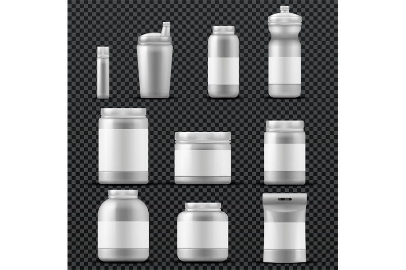 sport-supplement-plastic-jar-containers-for-drinks-and-powder-vector