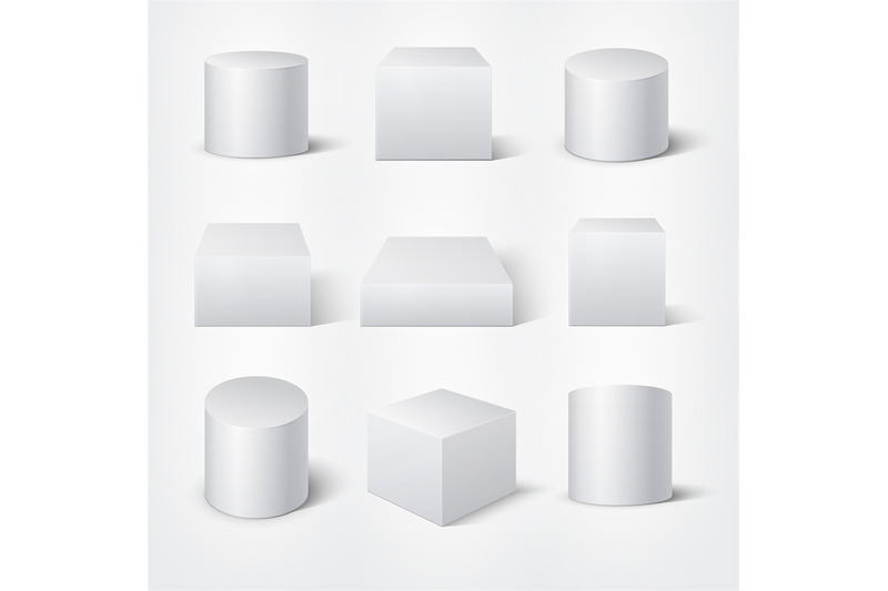 white-empty-3d-cylinders-and-cubes-vector-product-podiums-template
