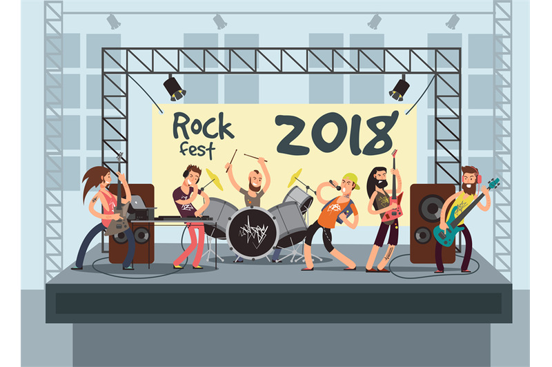 music-performance-on-stage-with-young-musicians-rock-concert-vector-b