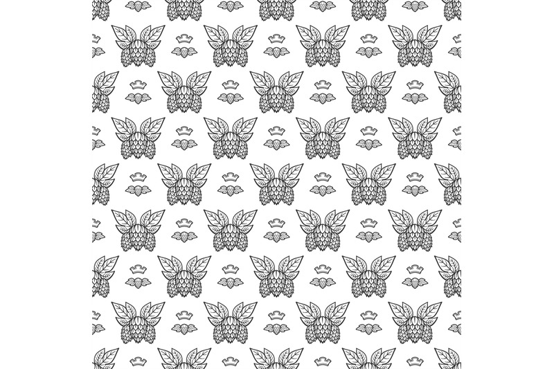 hand-drawn-hops-with-leaves-seamless-pattern-design