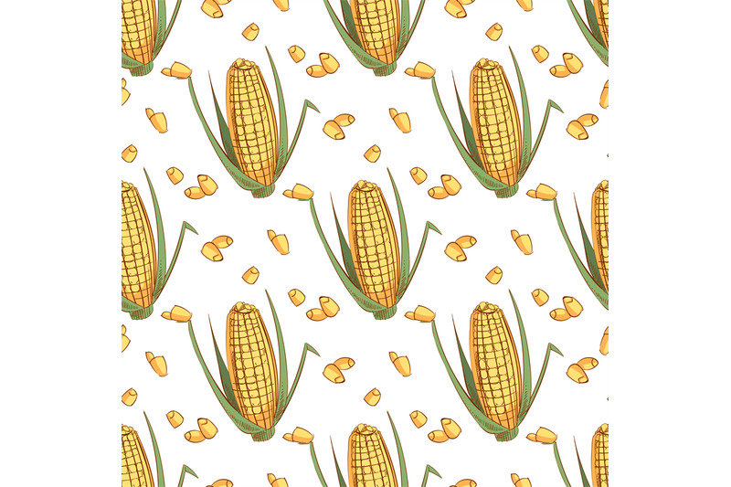 hand-drawn-sketch-ear-of-corn-seamless-pattern