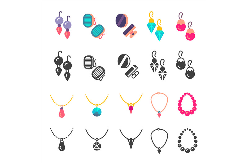 earrings-eardrops-and-necklace-icons